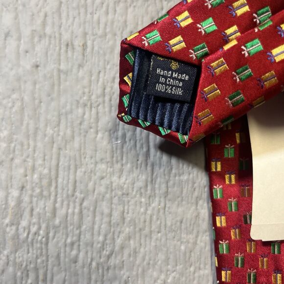 Eagle Red Christmas Present Men's Silk Necktie New 3.5"/58" Holiday Tree NWT - Picture 6 of 10